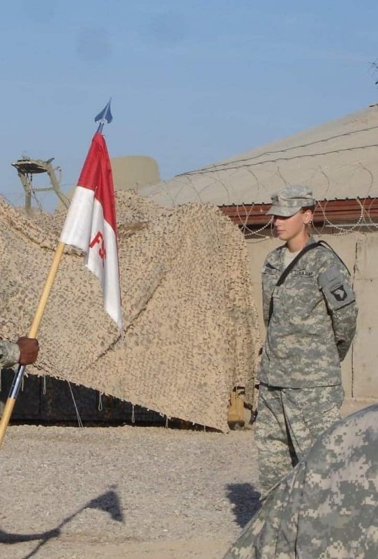 Aimee Vaughn – about me photo 2+ soldier at flag