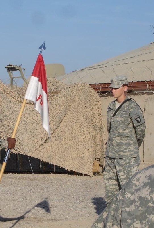 Aimee Vaughn – about me photo 2+ soldier at flag